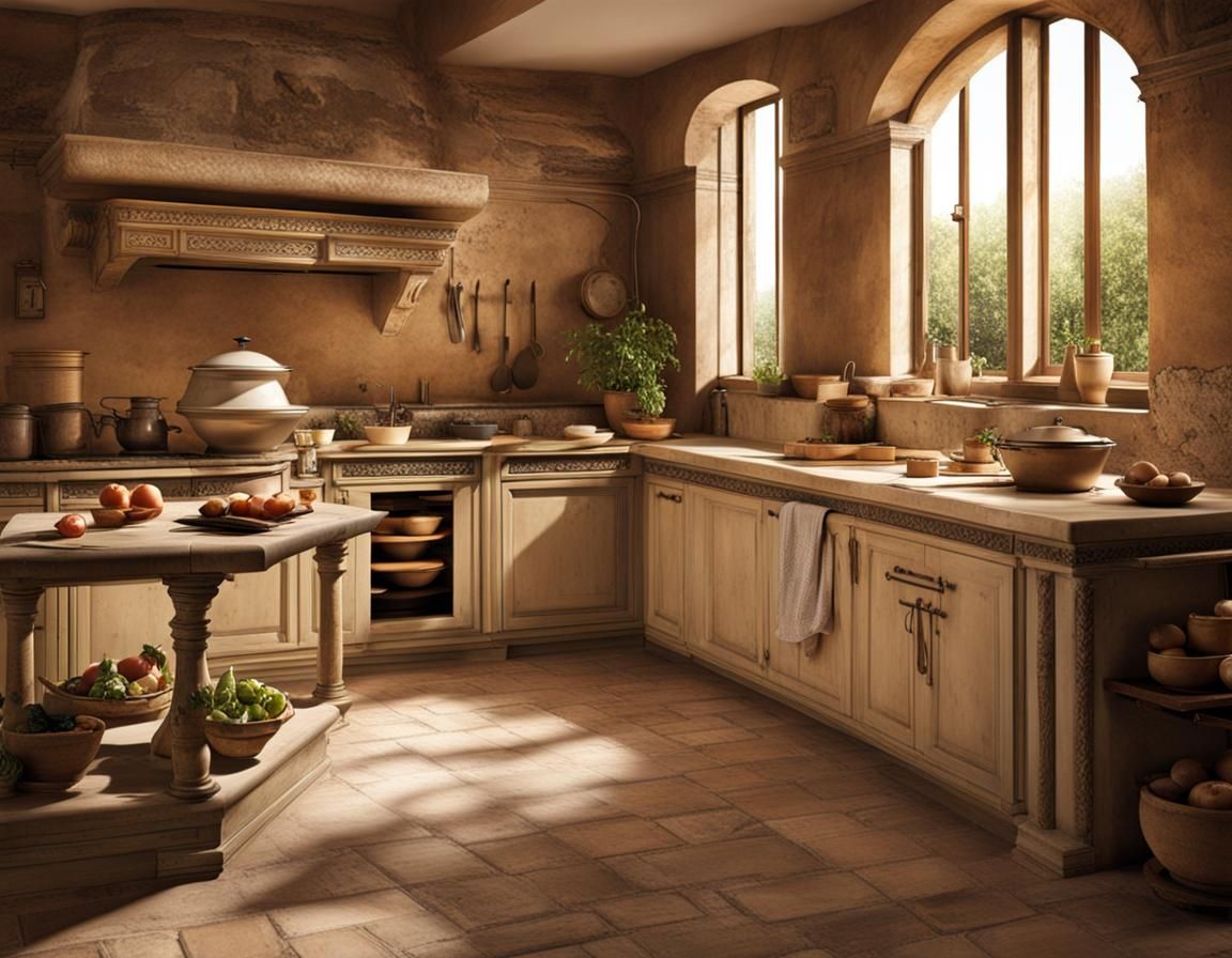 Roman Kitchen Design with Ancient Flair