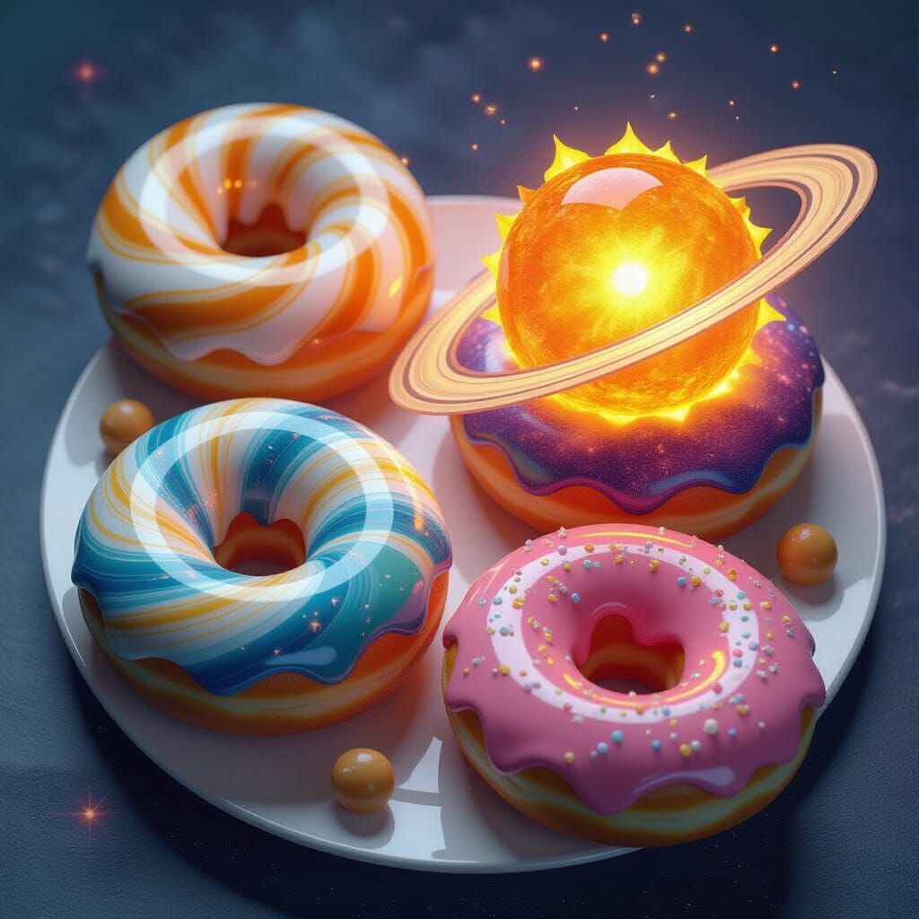 Cosmic Donuts: Planets as Anime 3D Art