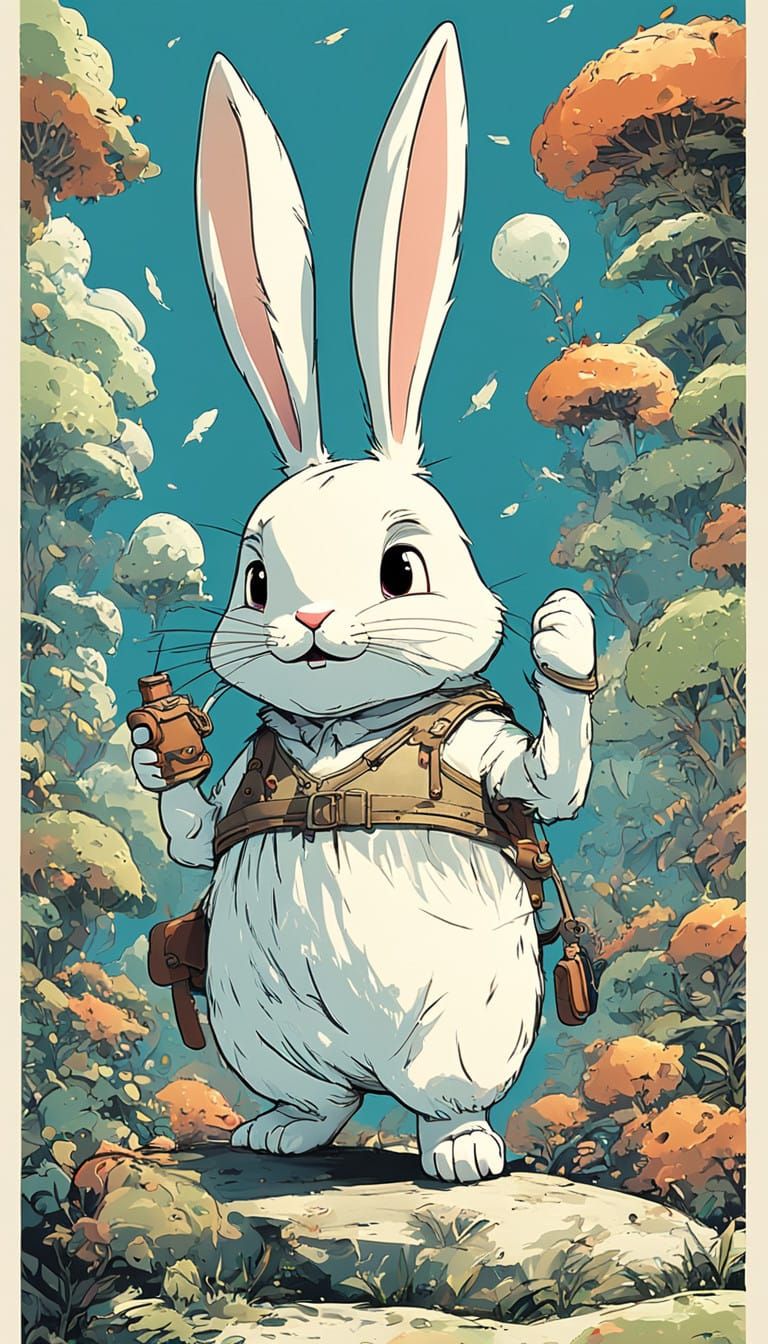 Charming Pixar Bunny with Whimsical Expressive Touches