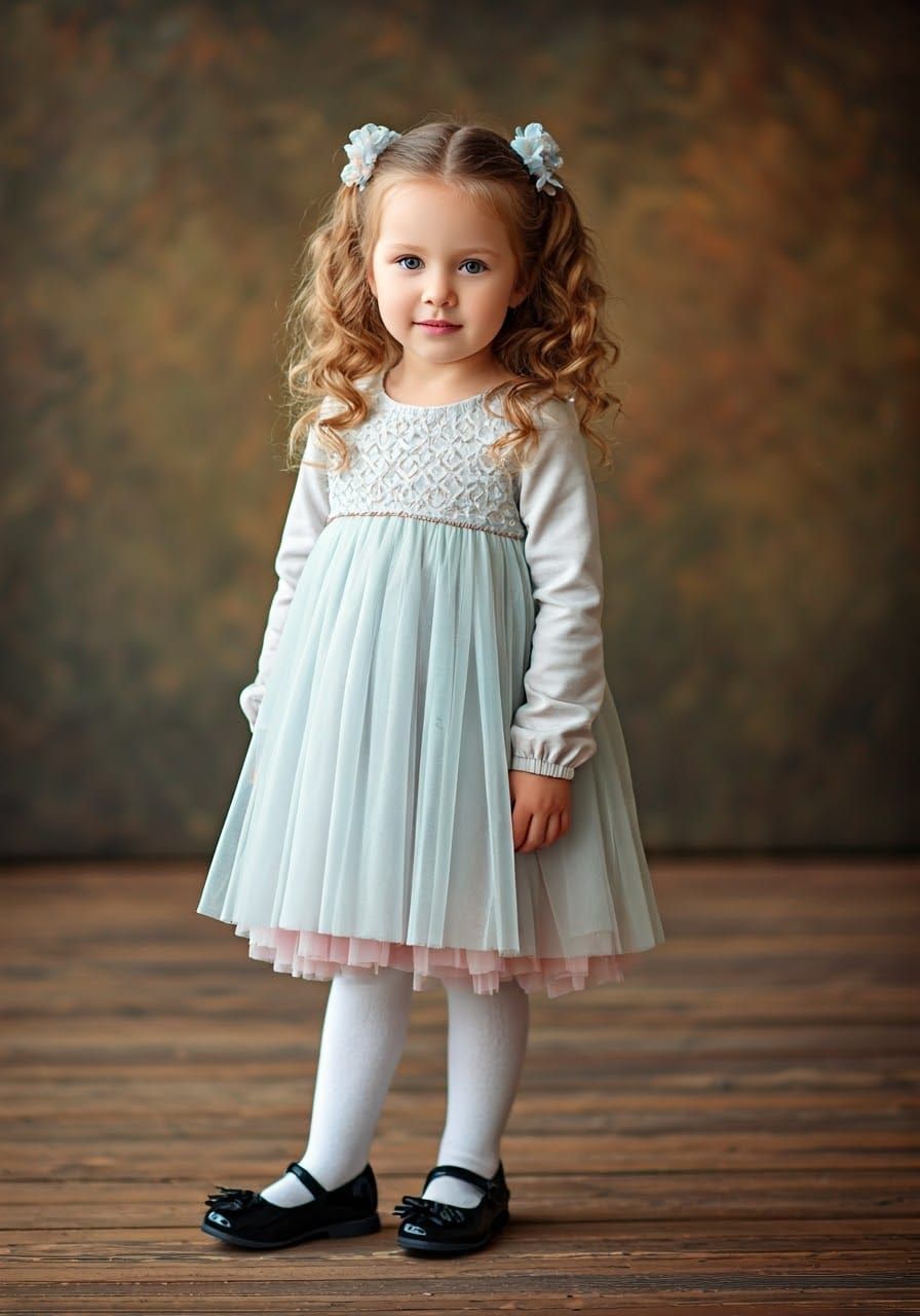 Little Girl in Whimsical Watercolor Style