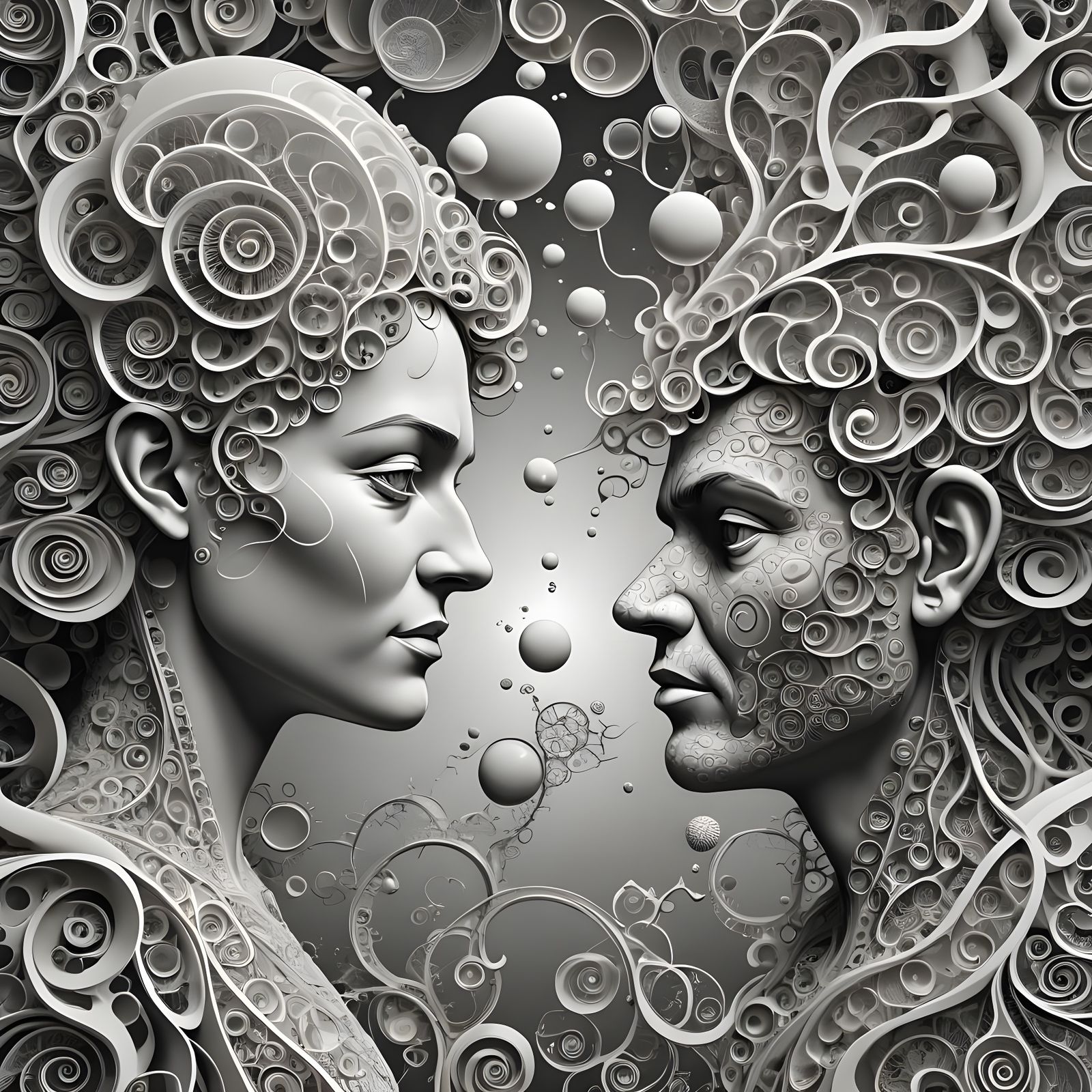 Argument with Subjective Thought Bubbles in Abstract Style