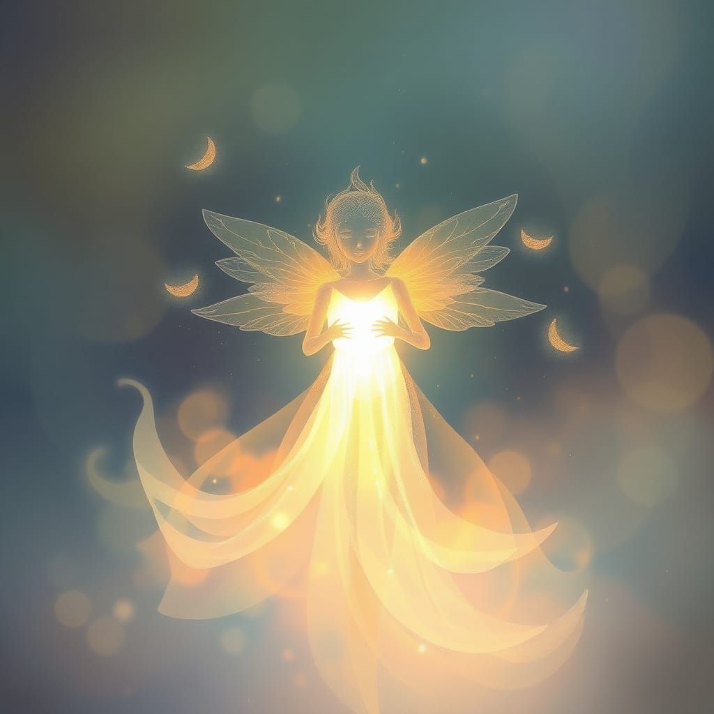 Surreal Goddess of Radiant Light in Ethereal Mist