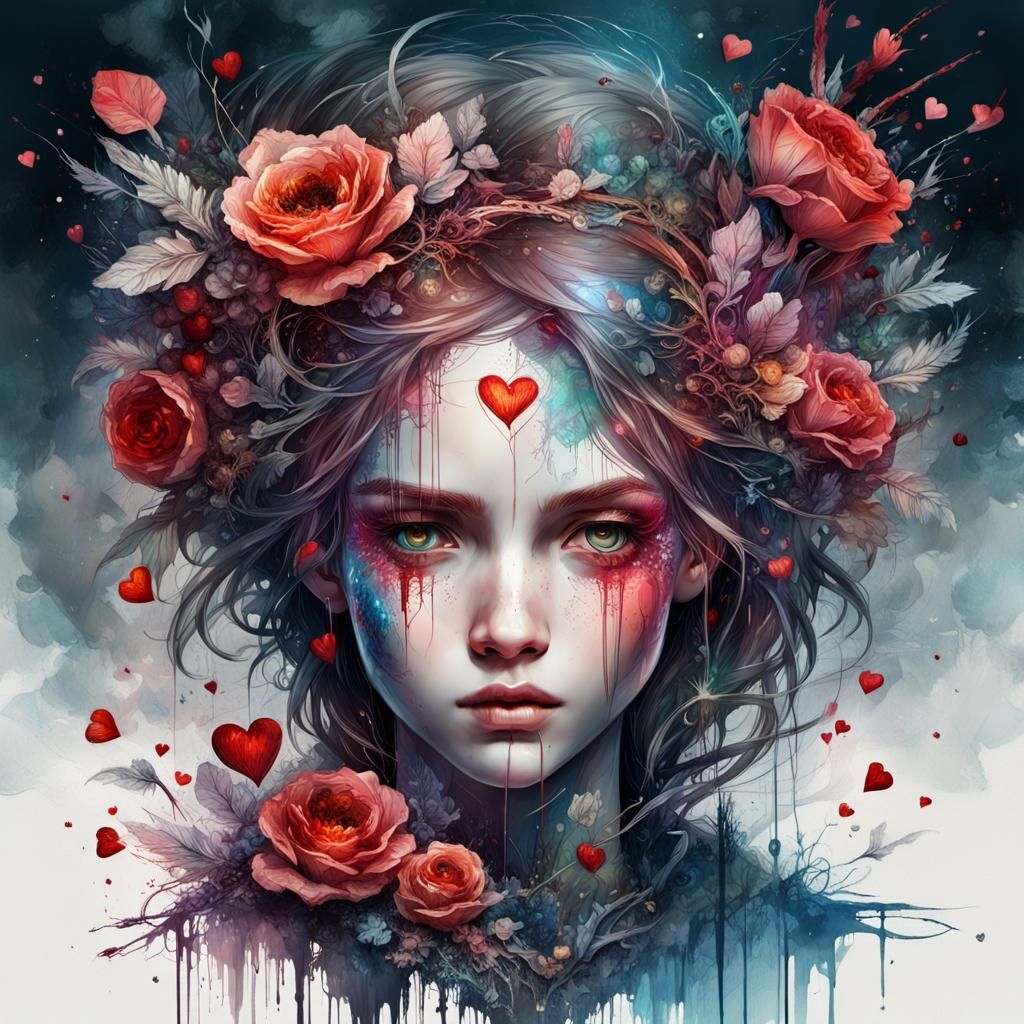 Intricate Valentine's Queen in Detailed Matte Painting