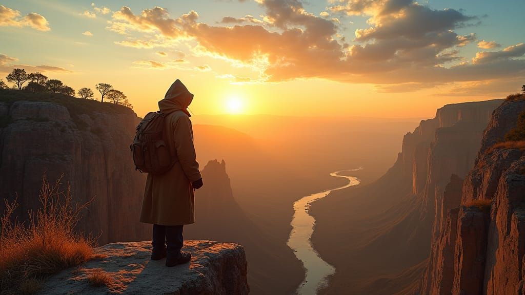 Sunset Valley Vista: A Hyperrealistic Landscape