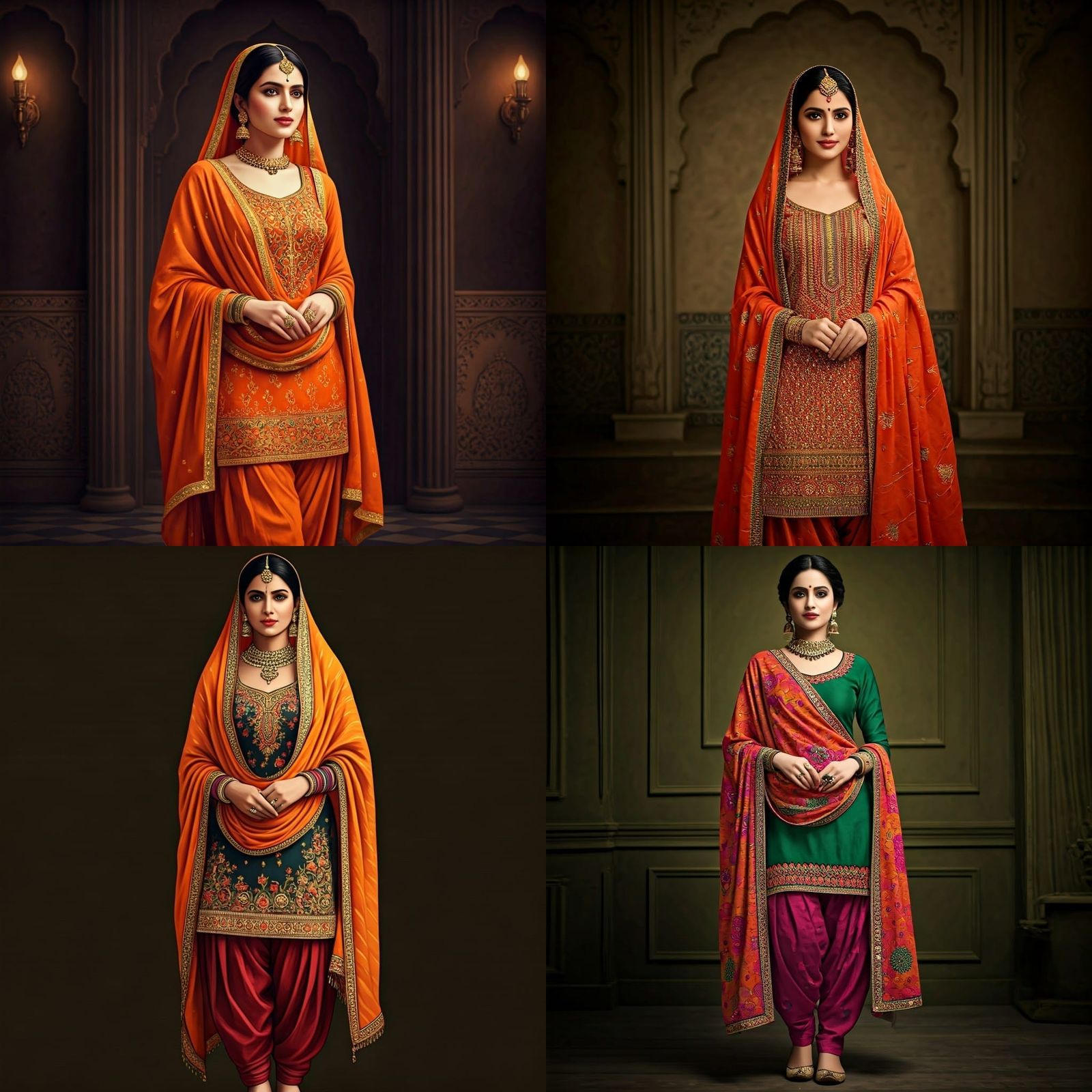 Vibrant Punjabi Women in Traditional Attire