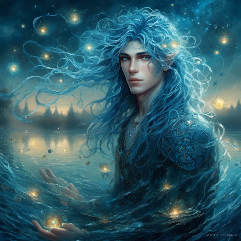 Celtic Water Prince in Ethereal Fantasy Style