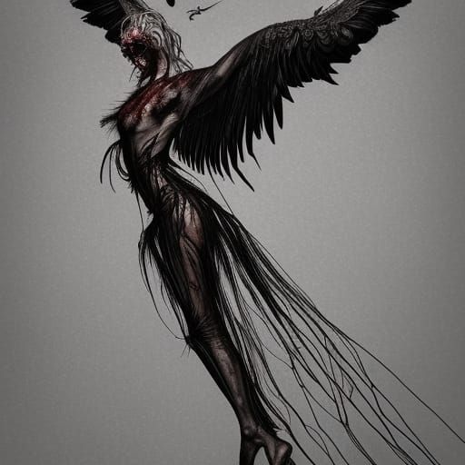 Detailed Digital Painting of Mythical Harpy