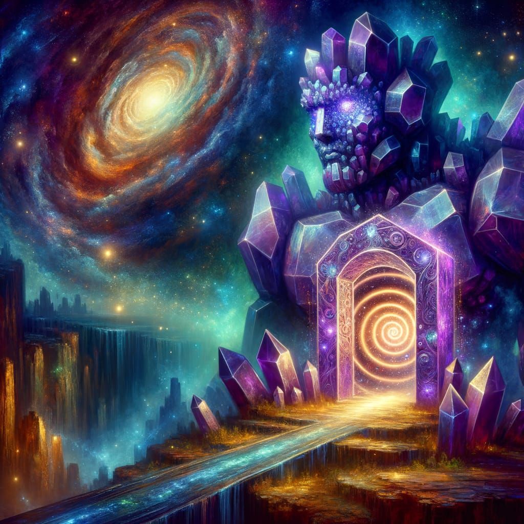 Amethyst Golem Guarding Dimensional Portal