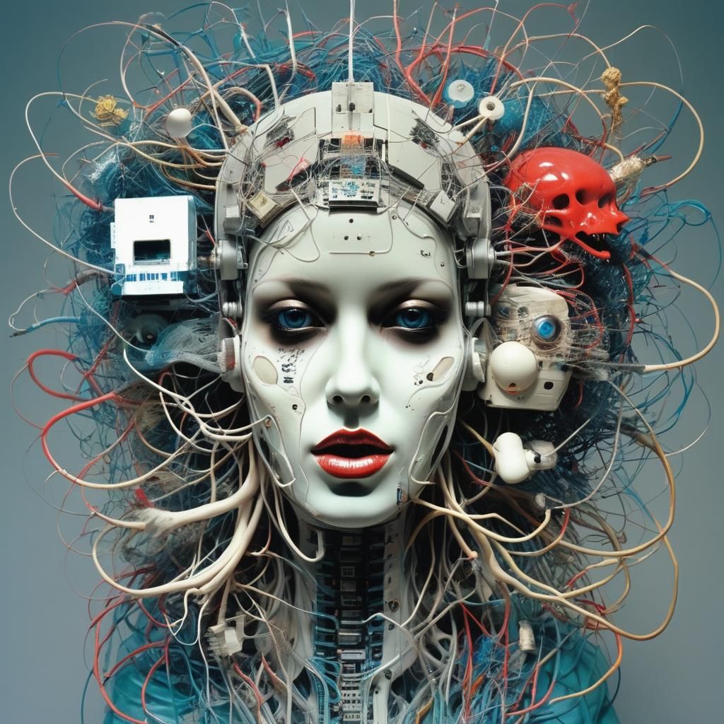 Surreal Hall of Heads: Dreamlike Digital Art