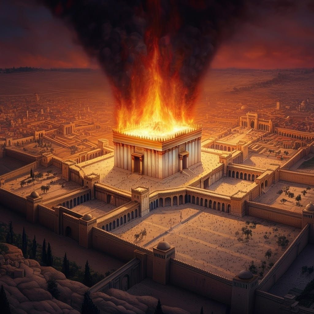 Jerusalem Temple Descends in Fiery Apocalypse
