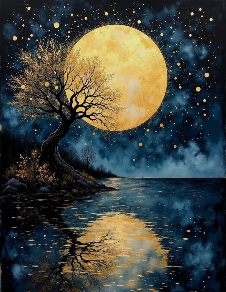 Mystical Moonlit Tree