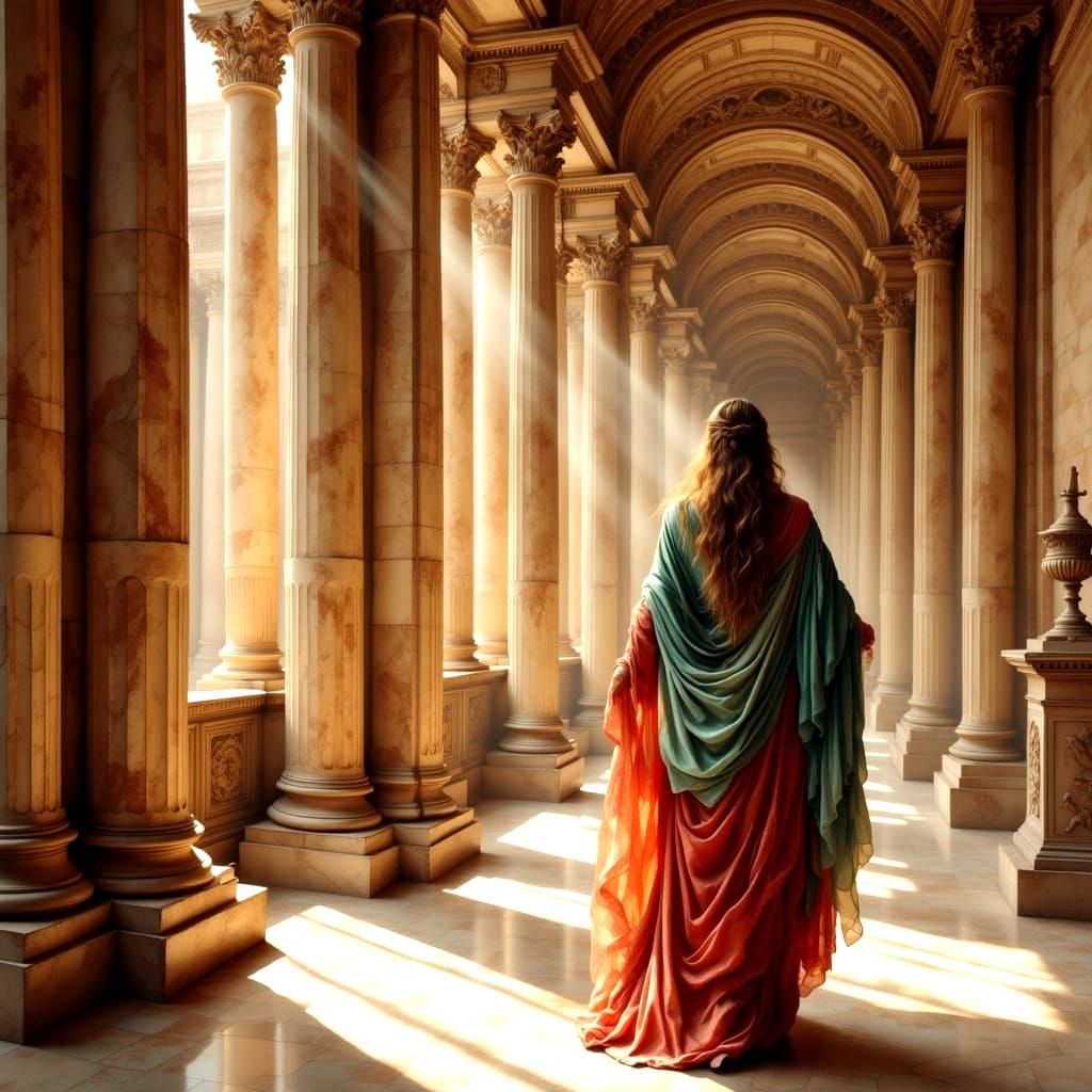 Pantheon in Ancient Rome: Antique Watercolor