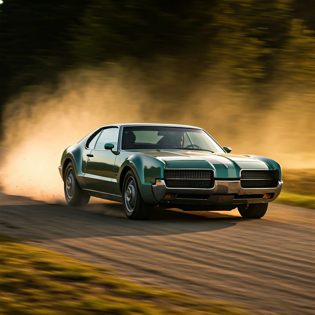 Pagani Oldsmobile Drifting on Dusty Road