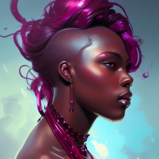 Garnet Goddess Portrait in Hyperdetailed Style