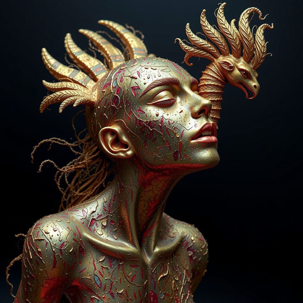 Abstract Swirls of Red and Crimson