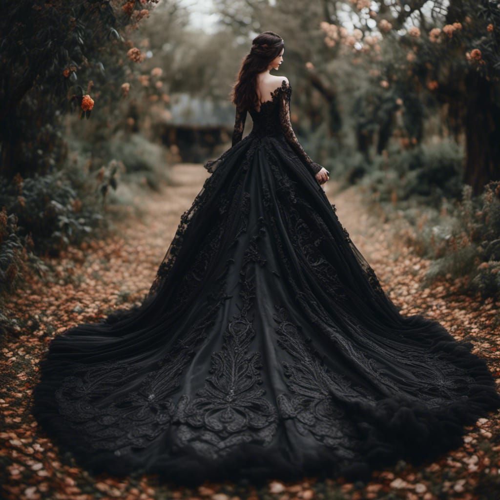 Gorgeous Gothic Wedding Gown in Hyperrealistic Detail