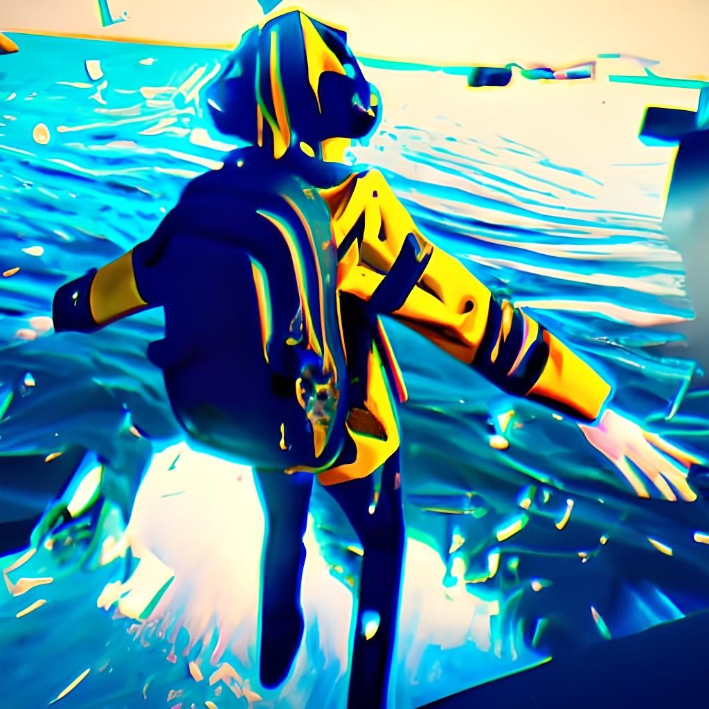 Cyberpunk Girl Crash Lands in Dystopian City