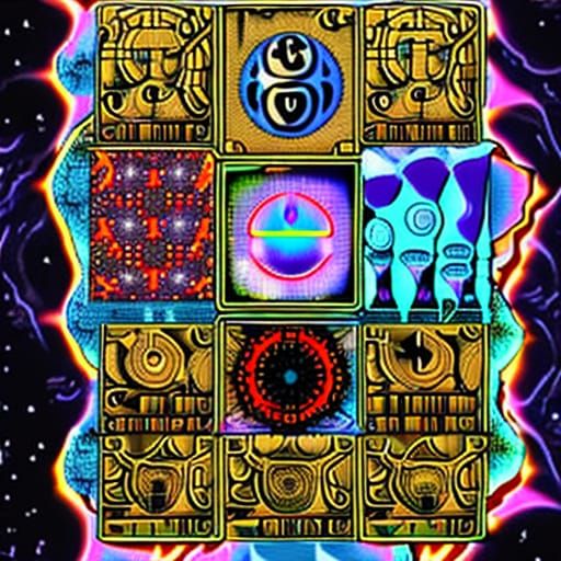 Fractal Moonscape with Protective Sigils