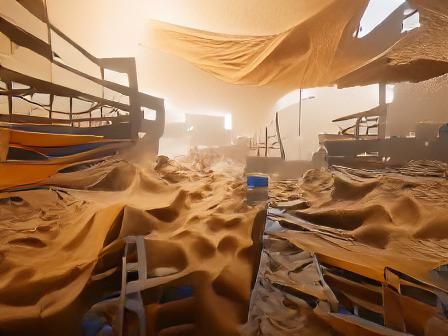 Intense Sandstorm in 3D Unreal Engine