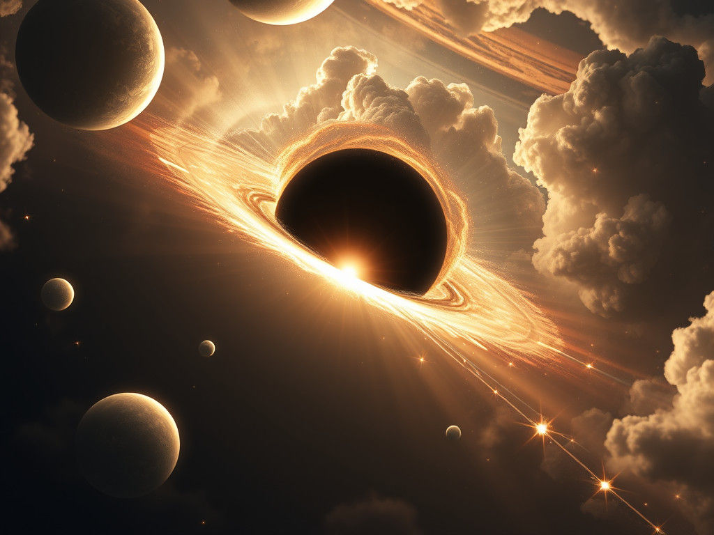 Celestial Black Hole Radiates Divine Light