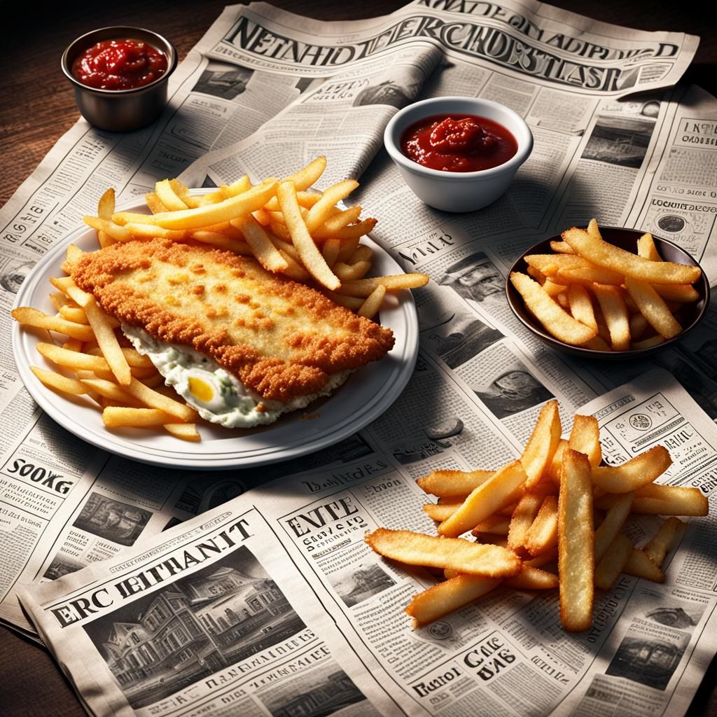 Haddock and Chips in Newspaper: Cinematic Still