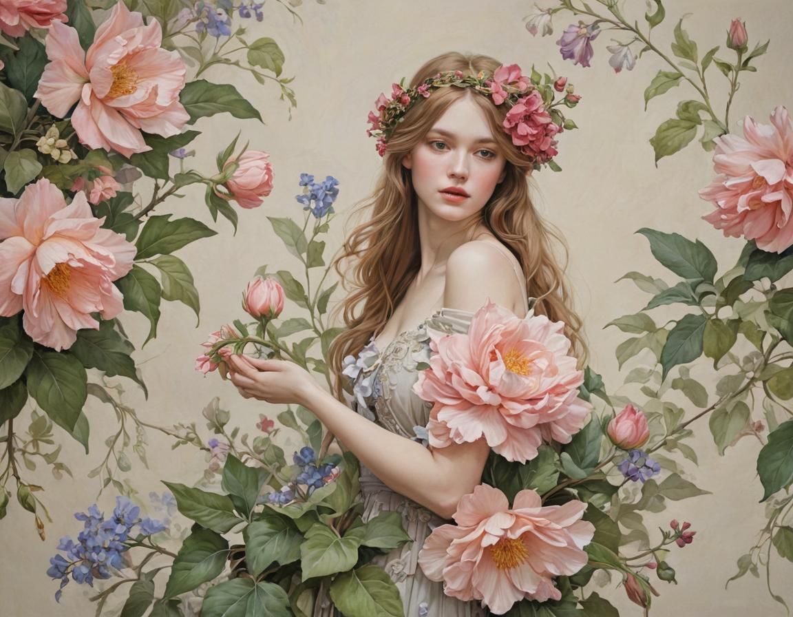 Detailed Botanical Art in Vintage Style