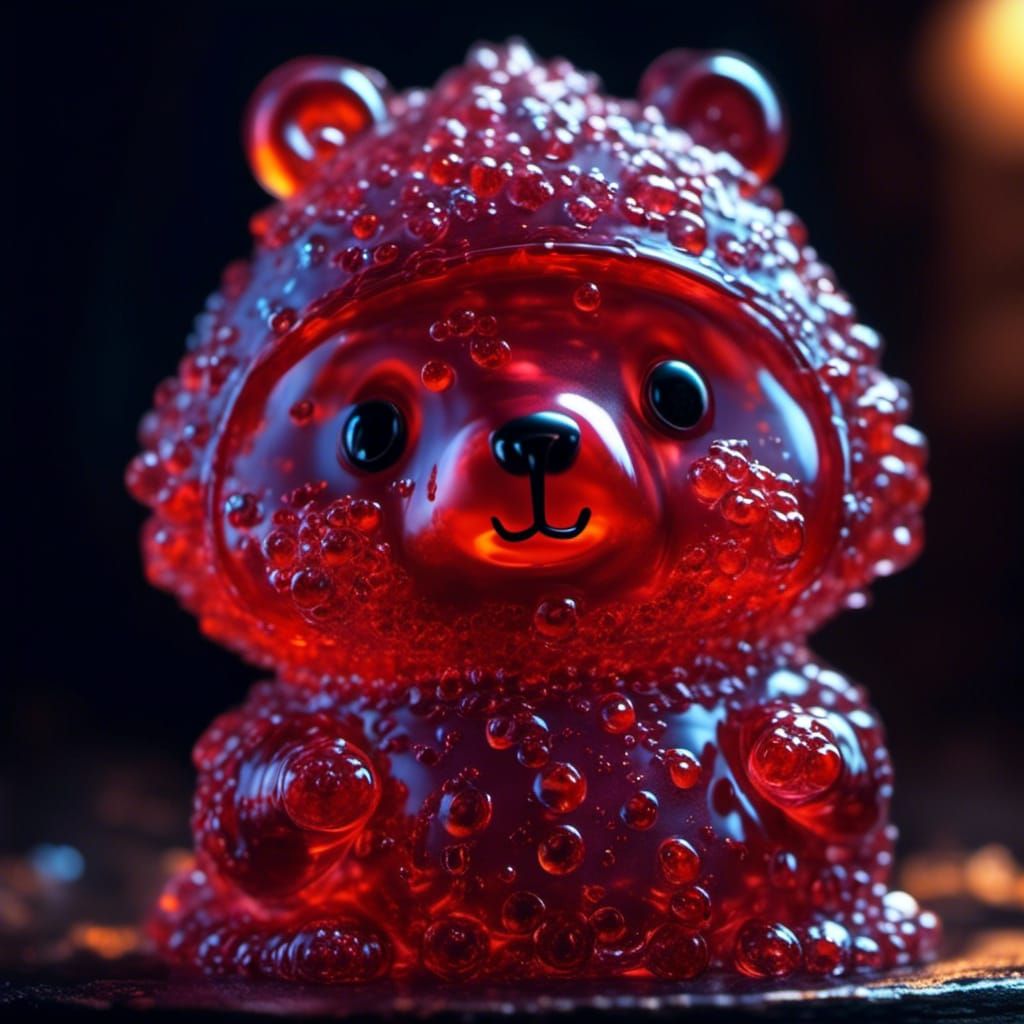 Adorable Jelly Bear Cub in Witch Hat