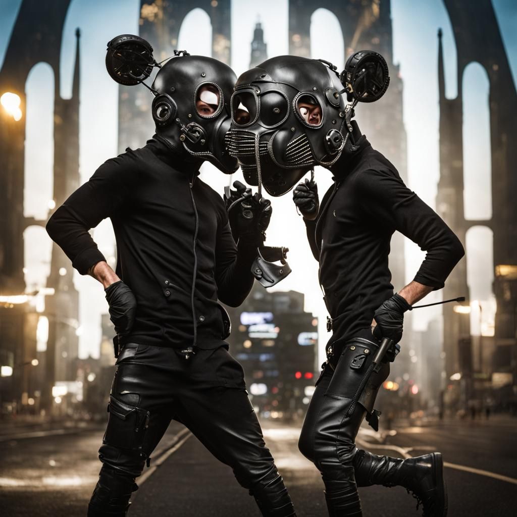 Person Wearing a Gimp Mask