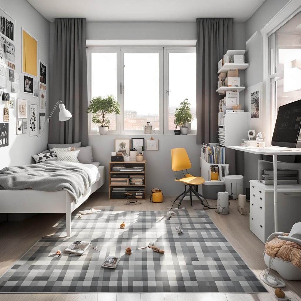 Aesthetic Bedroom with Music Posters and Sunlight