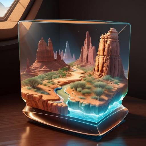 Miniature Desert Canyons in Glass Cubes