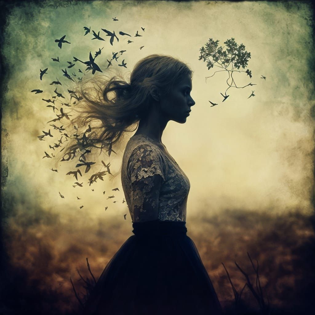 Surreal Double Exposure Portraits in Pastel Hues