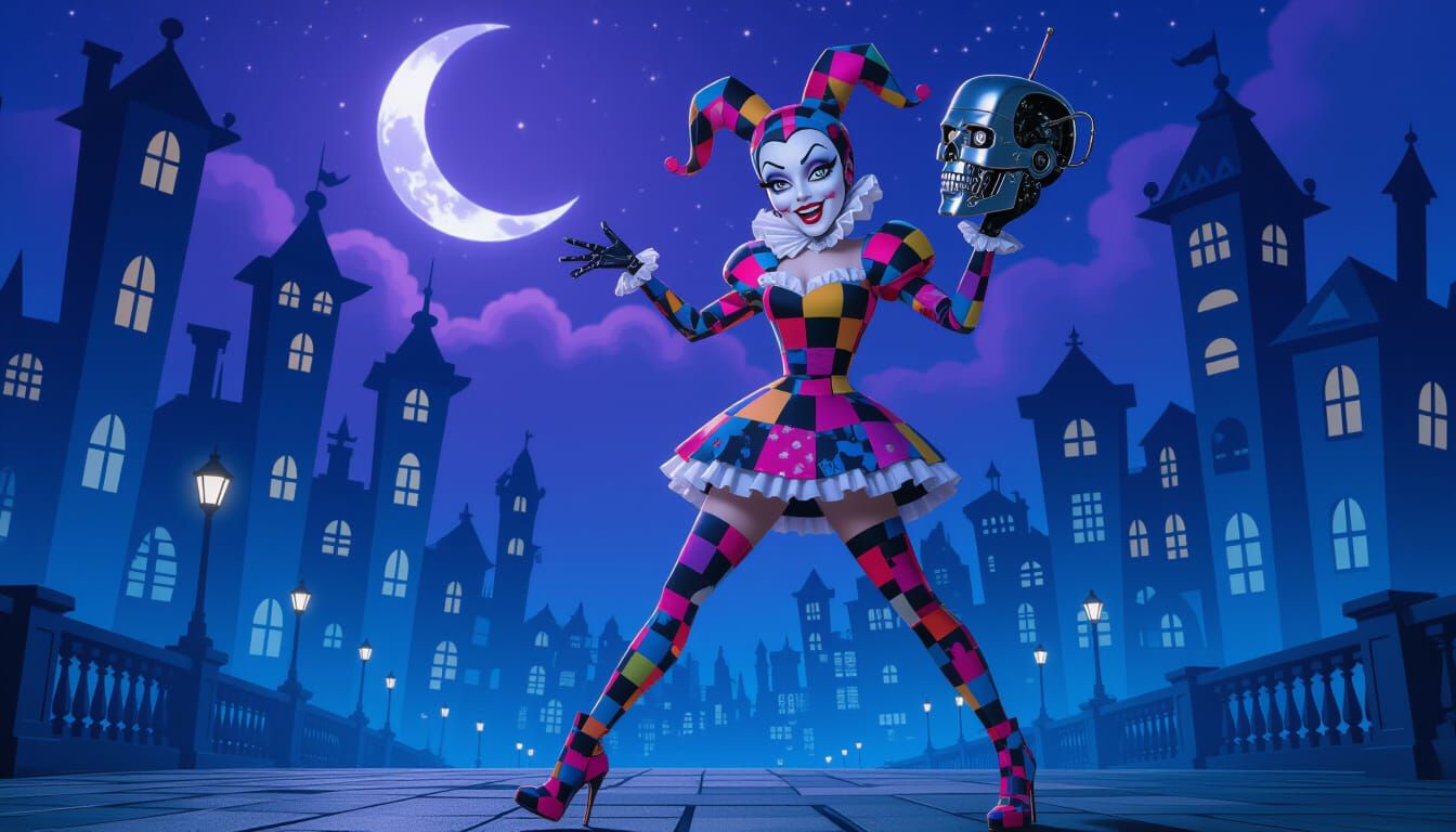 Patchwork Femme Fatale and AI Critic Head