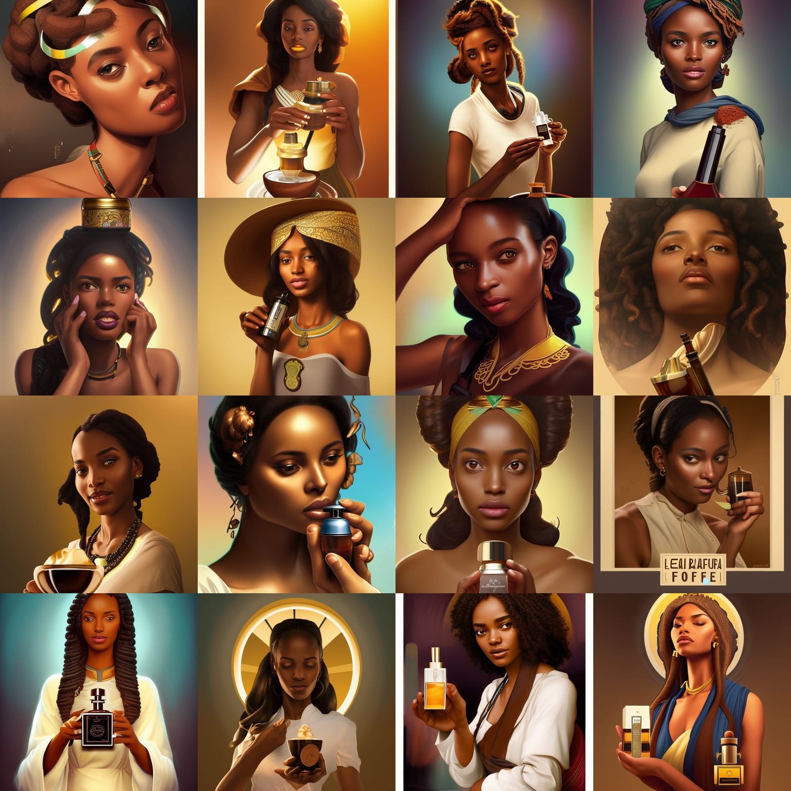 Ethiopian Princess Promotes Coffee in Art Nouveau Style