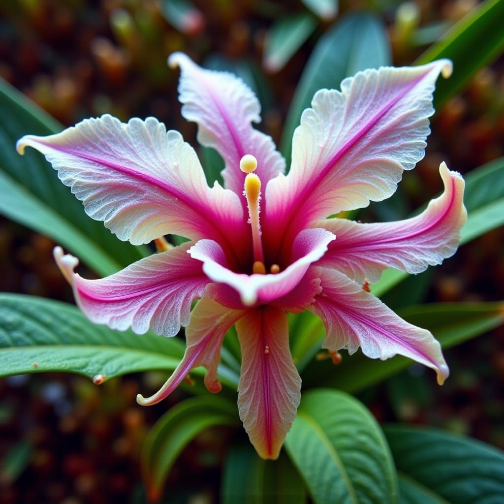 Magnified Orchid in Ultra-Realistic Detail