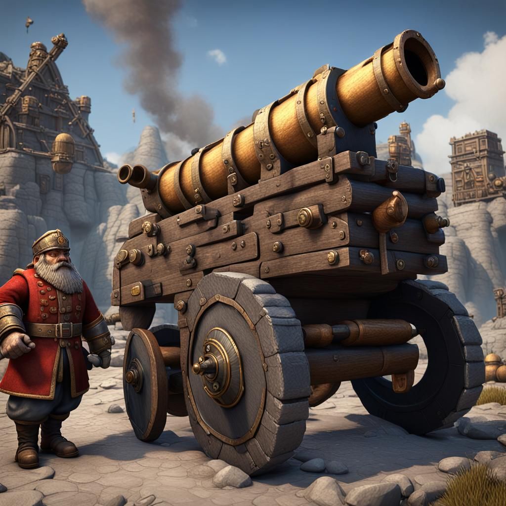 Dwarf Artillery Crew in WWI Setting: 3D Game Cinematic
