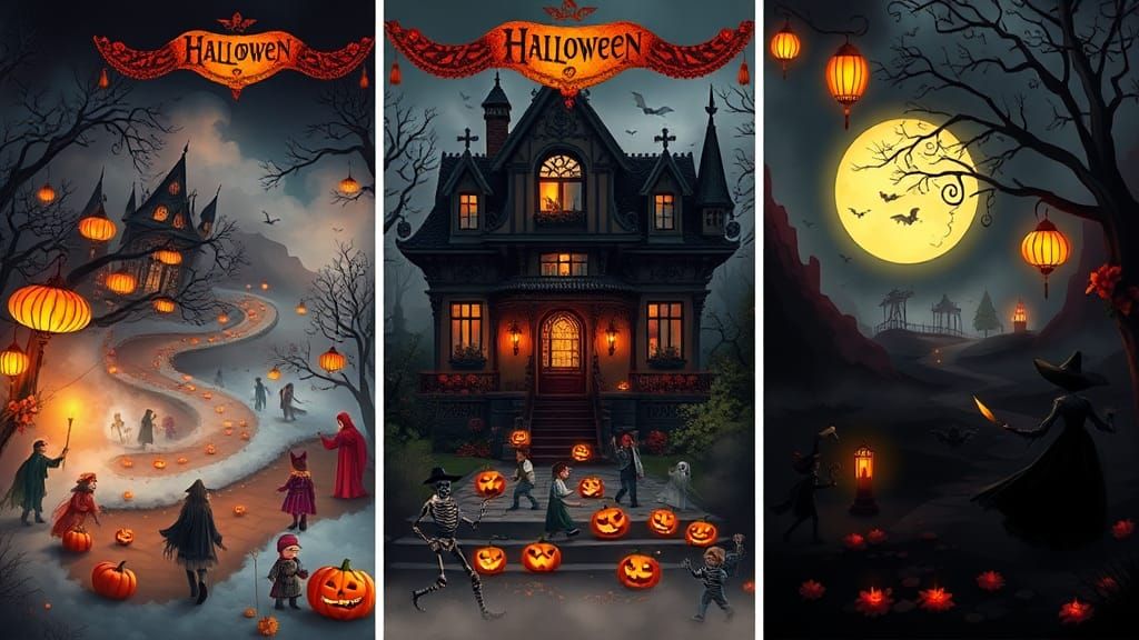 Halloween Split Screen: Parades, Path, and Festival