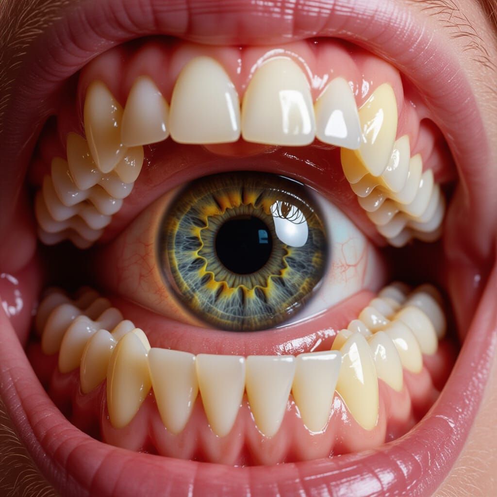 Extreme Close-Up Inside a Human Mouth
