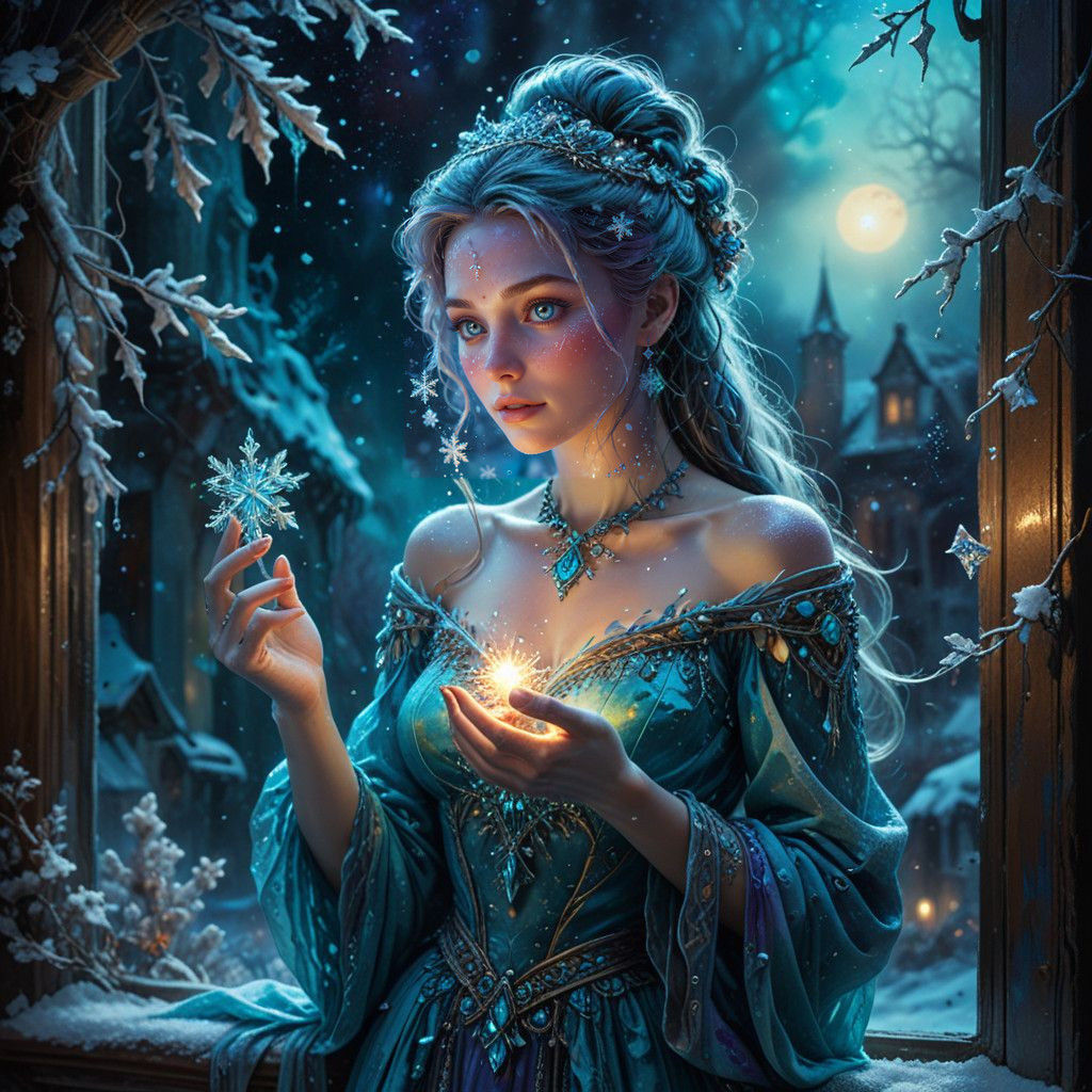 Winter Enchantress in Ethereal Realism