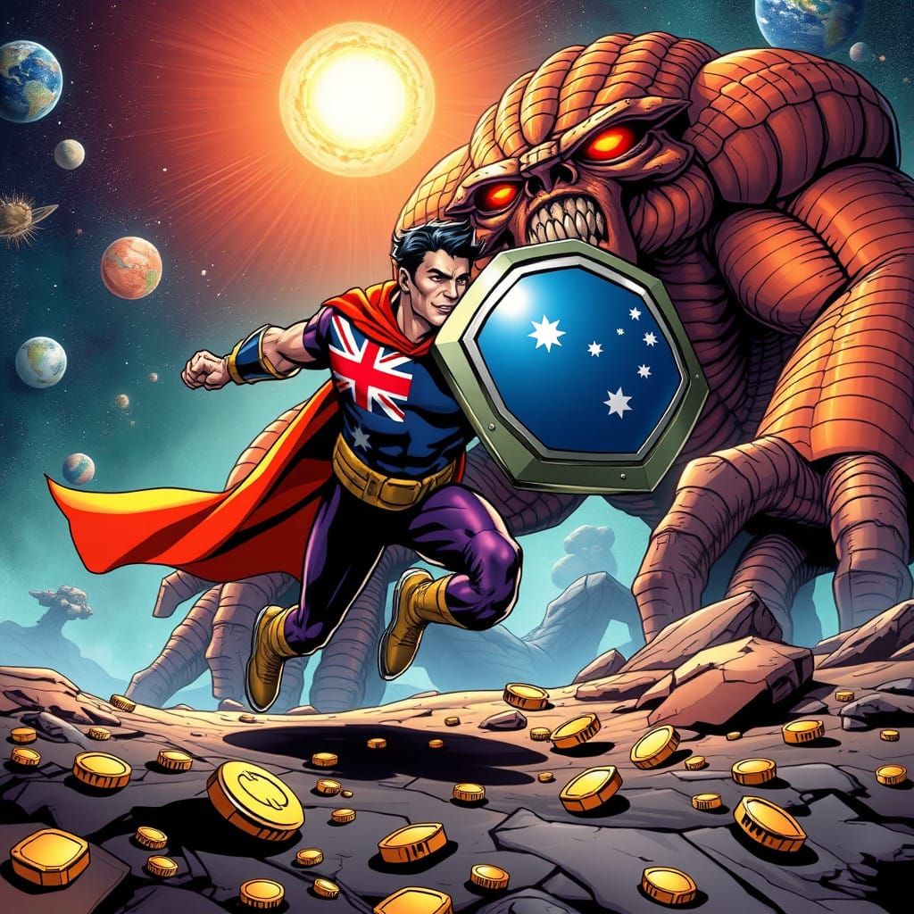 Captain Australia Battles Ancient Giant for Cosmic Resources