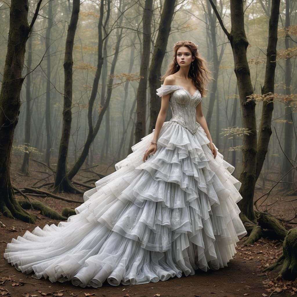 Stunning multi layered tulle prom dress