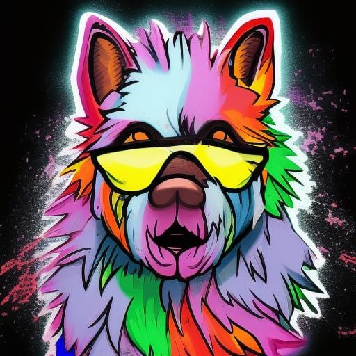 Hyperrealistic Zombie Wolf Splash Art