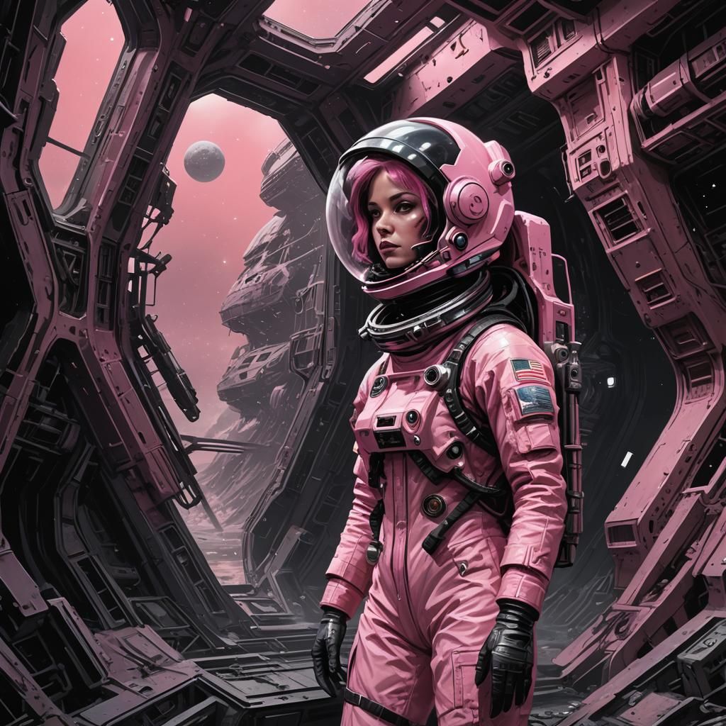 Astronaut Explores Sinister Spaceship