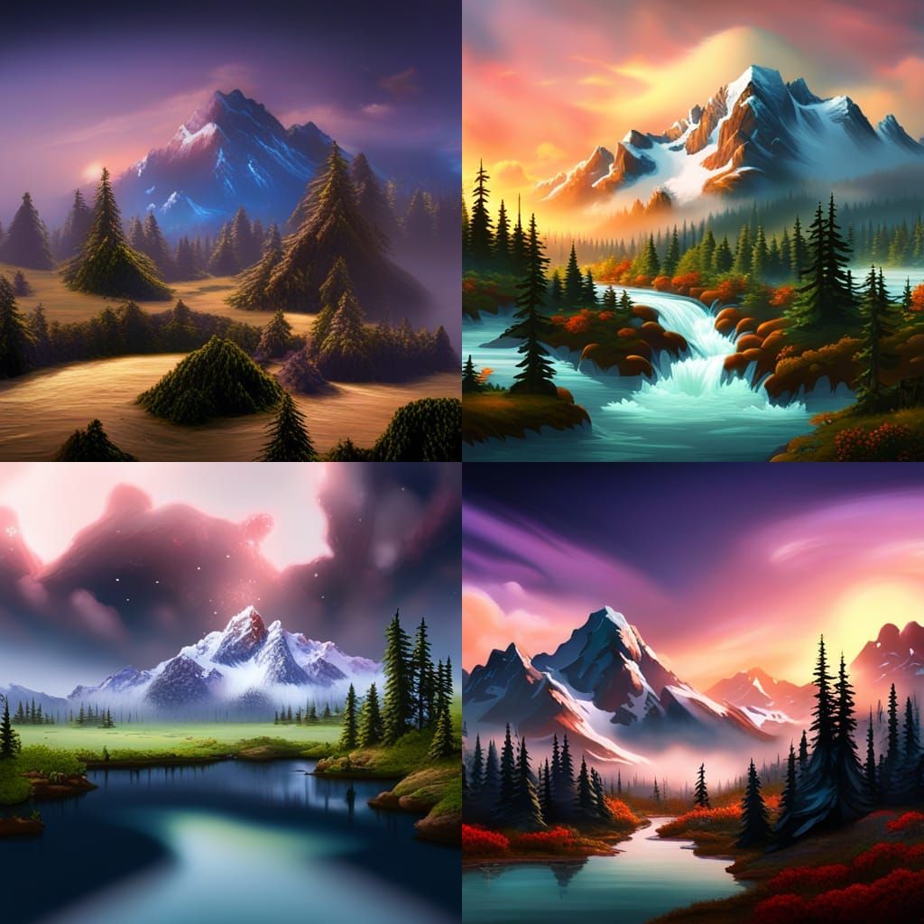 Fantastical Landscape in Deep Color, Matte Painting