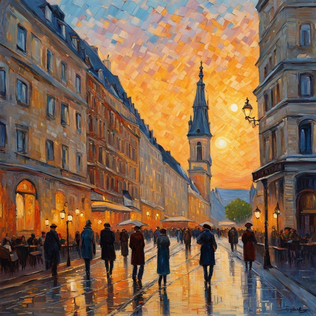 Vienna Cityscape in Golden Hour Glow