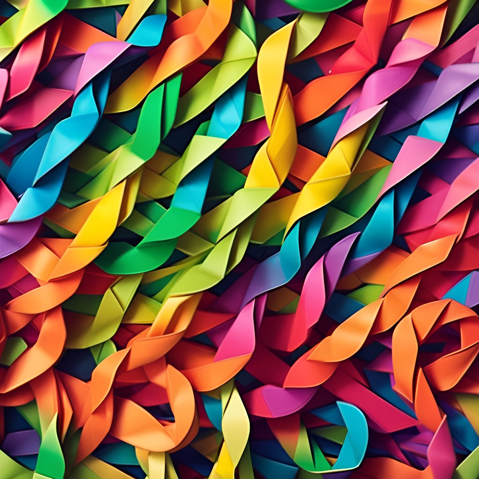 Rainbow Origami Snake Papercraft in 8K