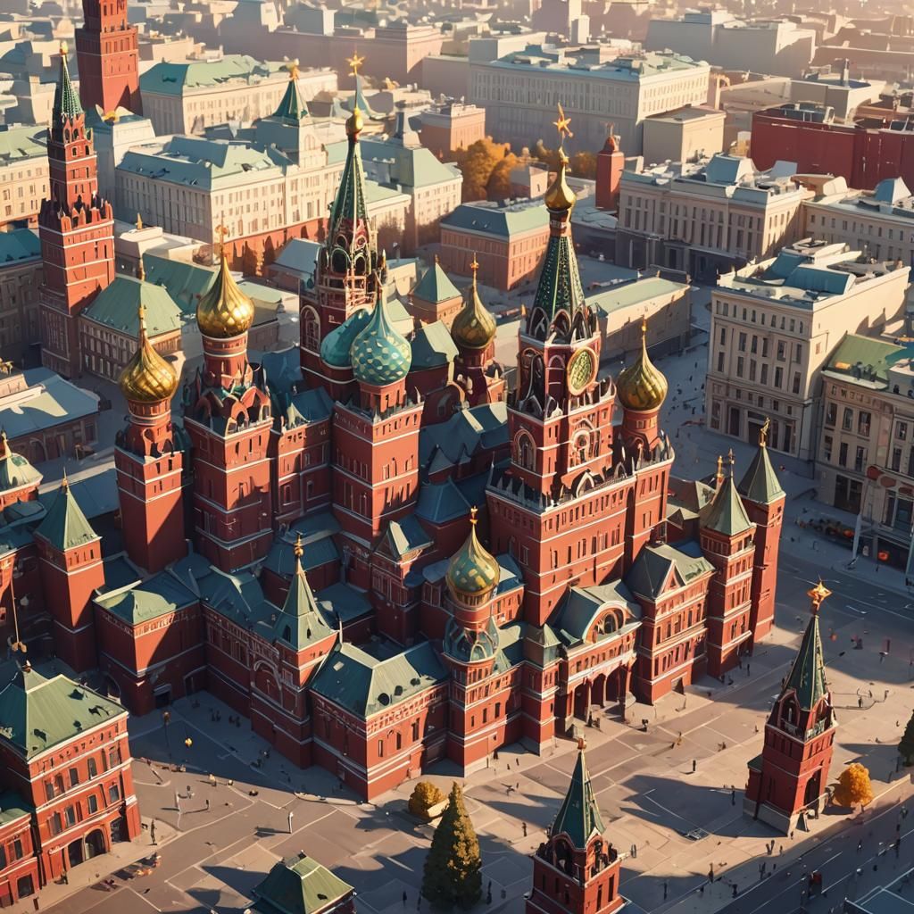 Red Square, Moscow: 3D Anime Architectural Concept Art