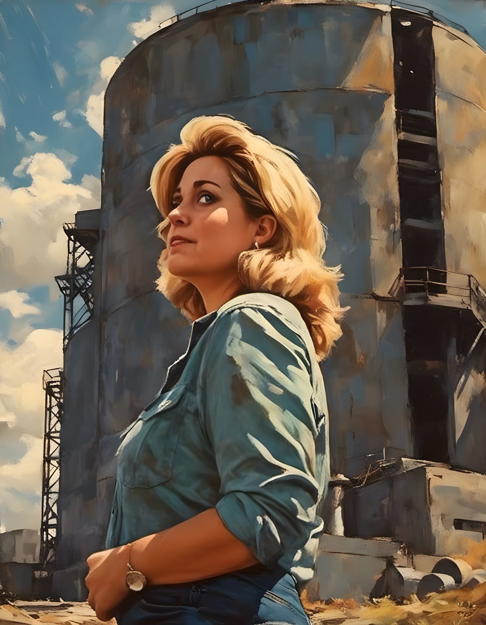 Soviet Brutalist Propaganda: Woman at Missile Facility