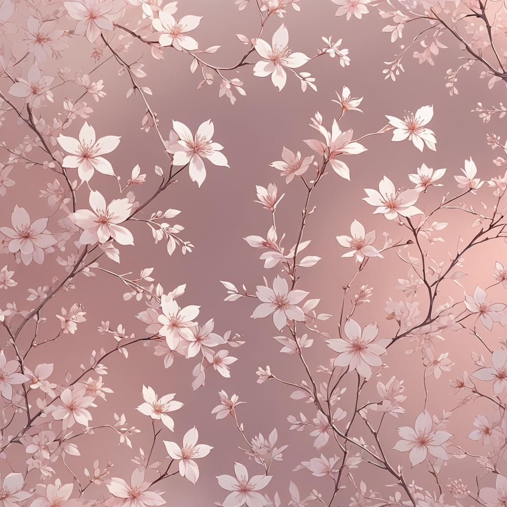 Dreamy Pink Floral Canvas in Anime Style
