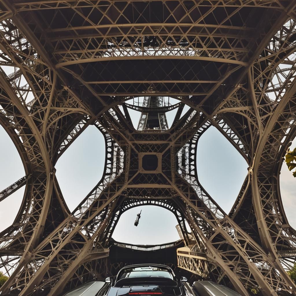 Cruising Under the Eiffel Tower in a Challenger