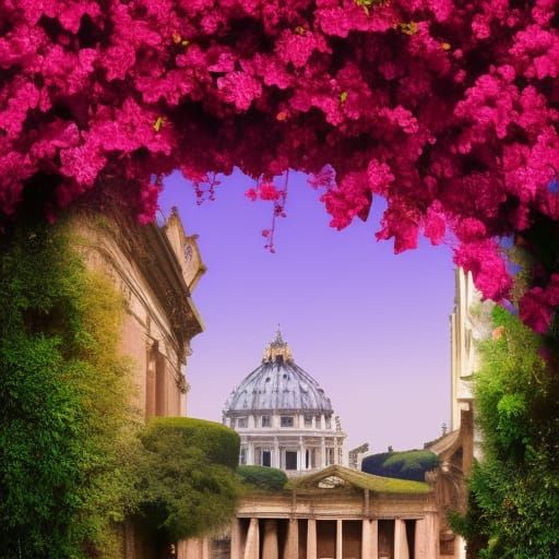 Bougainvillea in Rome: Digital Matte Painting